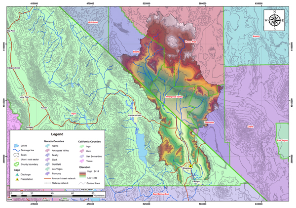 Amargosa river basin map.