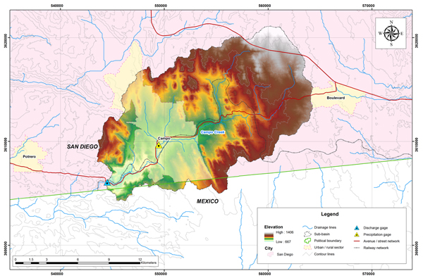 Campo Creek subbasin map.
