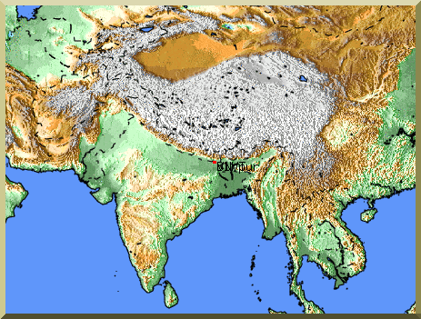 The town of Birpur, in Bihar, India, shown with red dot.