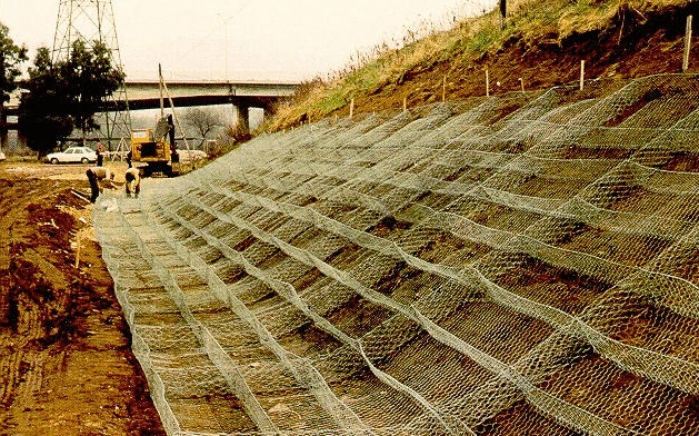 Placement of gabion mattress. 