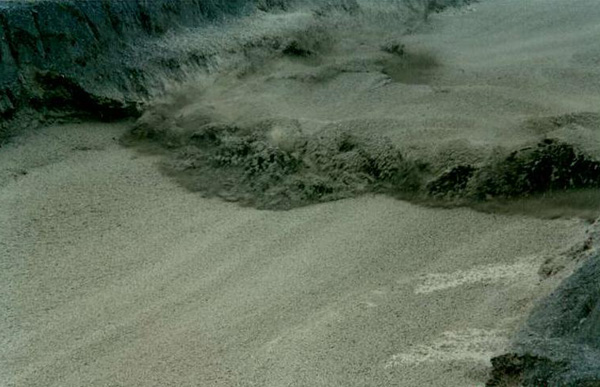 
Tidal bore on the Araguari river, Amapa, Brazil,
at 8:00 am, on January 22, 1989. 