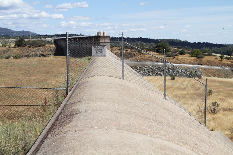 Emergency spillway of Oroville Dam, Feather River, California.