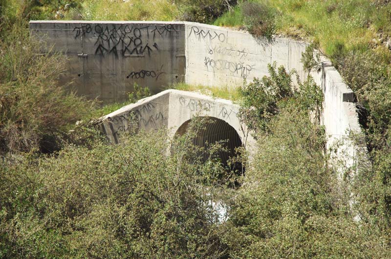 
Culvert under highway overpass, Tijuana, Baja California.