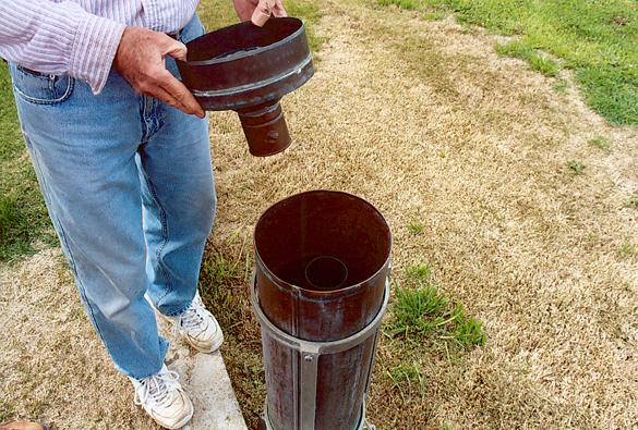 Precipitation gage at Campo, California, March 5, 2005.