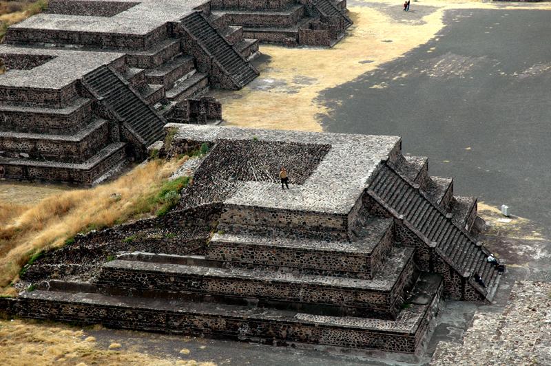 Pyramid at Teotihuacan, Mexico, as seen from the Pyramid of the Moon (2006).