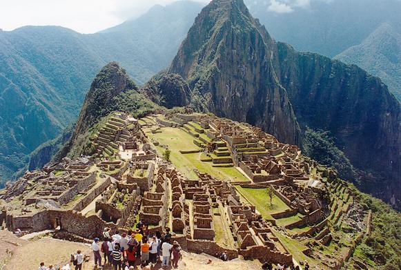 Panoramic view of Machu Picchu.